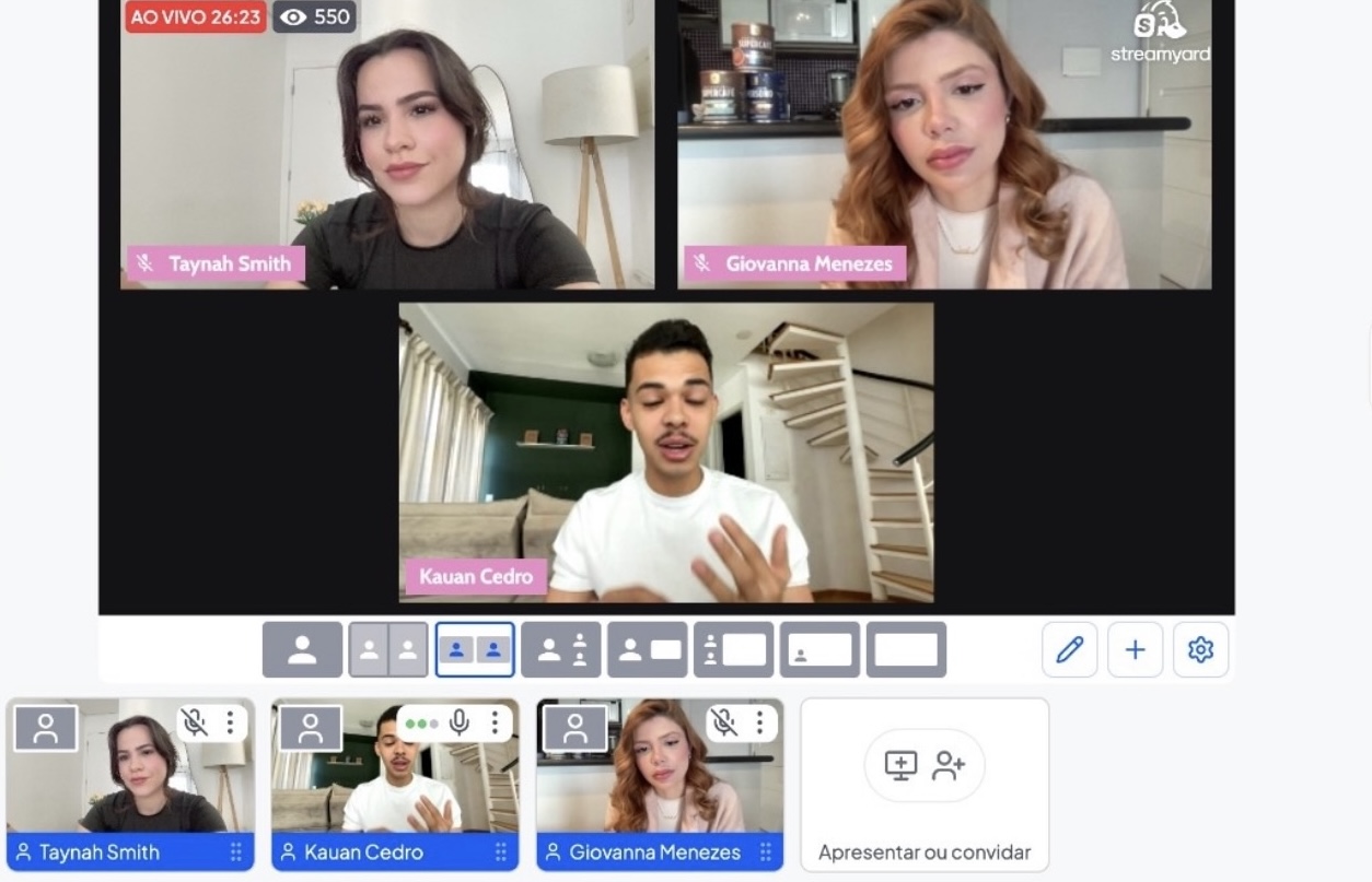 Transmissão ao vivo com Tay, Gi e convidado